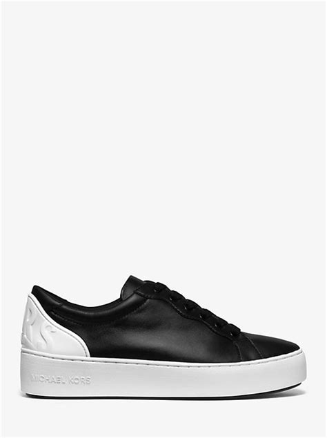 michael michael kors khloe two-tone leather sneaker|Women's Designer Trainers .